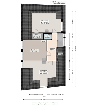 Floorplan - Nieuwe Oosterstraat 26A, 8911 KN Leeuwarden